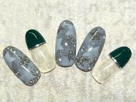 エアブラシ星ネイル