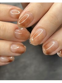 秋ネイル・水滴いちじくデザイン