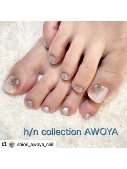 アオヤ(h/n collection AWOYA)/クールな春フットネイル