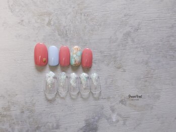  シェルちぐはぐネイル
