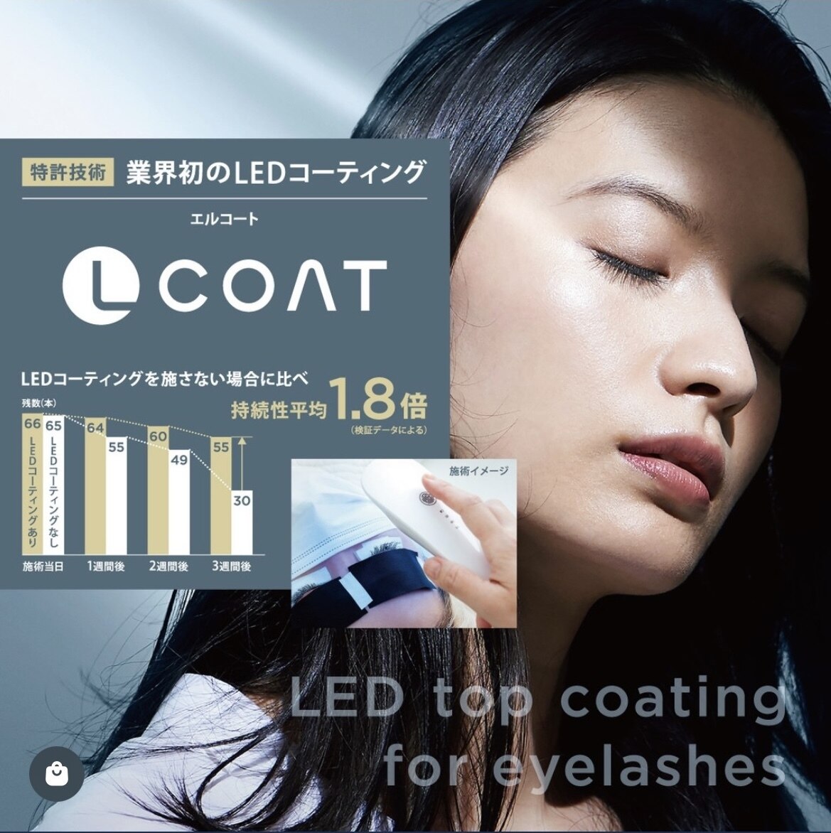 (マツエク)業界初LEDコーティング♪1.8倍の持続性(お試し)　\1100→\550