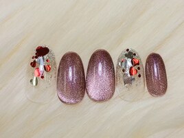 バレンタインネイル