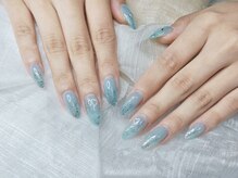 アイゴネイル 錦糸町(Aigoネイル)/水色グリッターネイル☆錦糸町