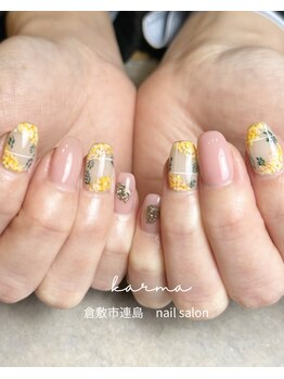 カルマ(Karma)の写真/【倉敷市】まわりと被らないひとクセデザイン＊繊細アートもおまかせ◎可愛く仕上げてモチベUP♪