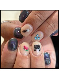 個性派×ブラックネイル