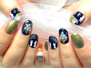 ネイルサロンブリス(nail salon Bliss)/☆十五夜・お月見ネイル☆