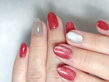 紅白お正月ネイル