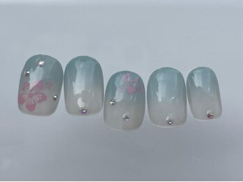 アイネイルズ 恵比寿店(I nails)/グラデハイビスカス