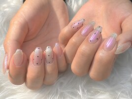 マグネット×ドットネイル
