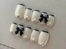 モアグラム 池袋東口店(More Glam)/フレンチ リボン　クリア パール