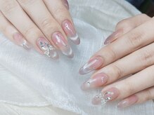 アイゴネイル 錦糸町(Aigoネイル)/リボン＋マグネットフレンチ