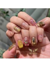 ヘブン ネイル 鶯谷(HEAVEN Nail)/Yellow Glitter Nail Design