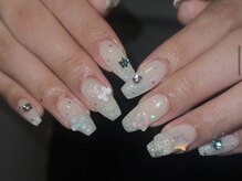 ジェミーネイル エビス(Jemiy nail ebisu)/うるうるラメグラ星リボン