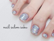 サク(saku)/ラメ/ワンカラー/フット