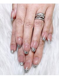 ガラスフレンチネイル