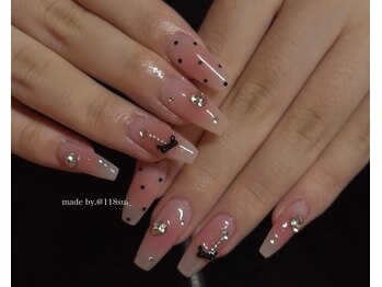 アリアネイル(Aria Nail)の写真/【大好評！！長さ出し10本＋10本アート￥15000】ぼてっとしないフォルム作りにこだわりあり★彡