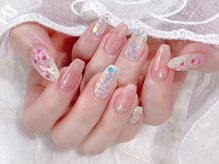 ラルネイル 大宮(Lull. nail)/#蝶々 #夏 #ピンク #ラメ