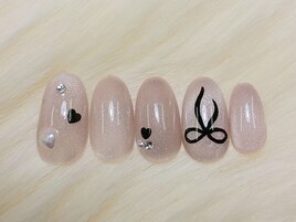 ハートホロ,リボンネイル