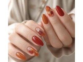 秋色カラー◇紅葉ネイル