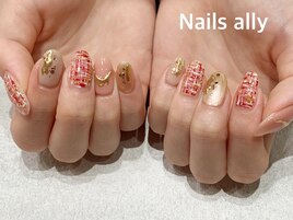 ツイード×ニュアンス×秋冬×赤