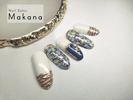 カラフルなツィードネイル