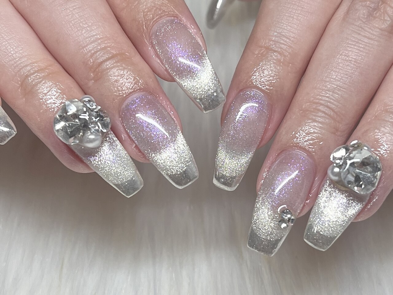 29))ネイルチップ フレンチガーリー ホワイト ハートネイル ミラー シルバー 29))ネイルチップ フレンチガーリー ホワイト ハートネイル ミラー