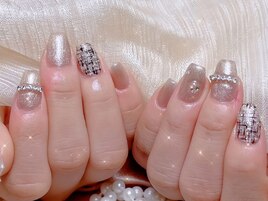 ツイードネイル【フレンチ】