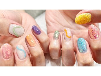 ネイル シスター(nail sister)/ぎらぎらレインボーネイル