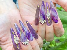 エムネイル(M-Nail)/★海外風パープルロングネイル★