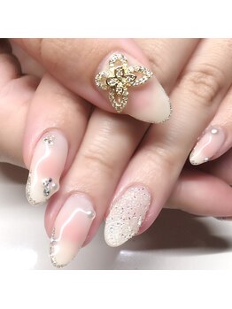 ネイルサロン アテナ(Athena)/持ち込みアート/蝶々パーツ