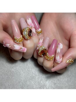 クロレ(Nail Salon COLORE)/春/桜ネイルby. honoka