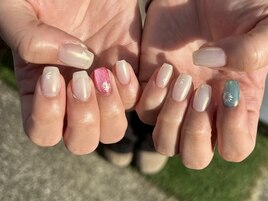 【パラジェル】お花ネイル