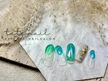 テテネイル(tete.nail)/サマーオーロラ×シェルパーツ