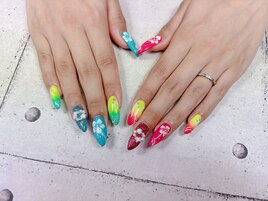 ロングハイビスカスネイル