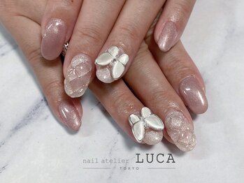 ネイルアトリエルカ(nail atelier LUCA)/W-105 ピンクキルティングネイル