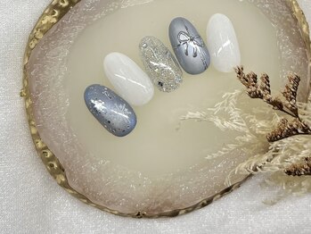 リボン 冬 雪の結晶