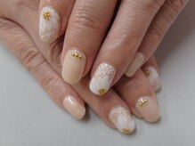 ネイルサロンミキ 横浜(MIKI)/和柄着物手描きフラワーゴールド