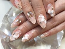 ラリュールネイル(L'Allure nail)/ブライダルお花ネイル￥9200
