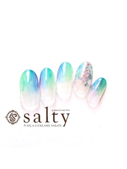 ネイルアンドアイラッシュサロン ソルティ 寺田町(salty)/ぬりかけネイル