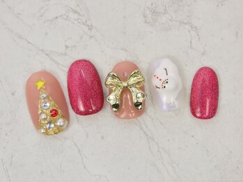 雪だるまネイル