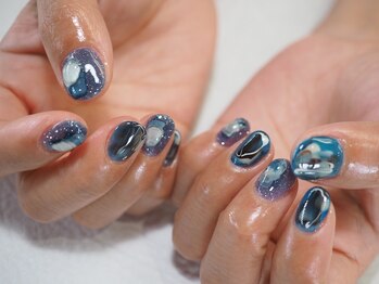 ネイルサロン ユーズ(USE.)/ブルーニュアンスdesign