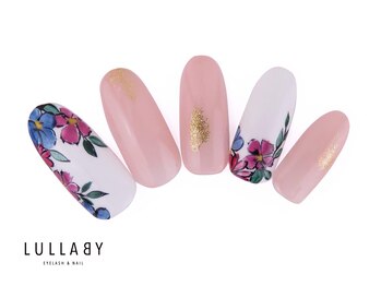 ララバイ 三軒茶屋店(LULLABY)/ホワイト　フラワーネイル