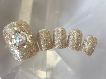ラリュールネイル(L'Allure nail)/フットシルバーラメ¥8800
