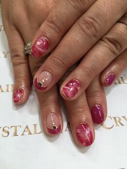 クリスタルネイル ボンベルタ橘店(CRYSTAL NAIL)/フレンチ×タイダイ