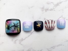 ヤシの木　フットネイル 7700円