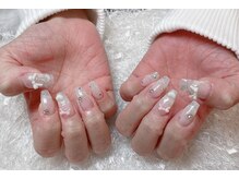 レアネイル 新宿(le'a nail)/乳白ラメデザイン