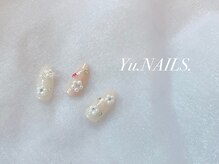 ユーネイルズ 恵比寿(Yu.NAILS.)/パール◎シアーフラワーネイル