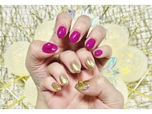 ネイルサロン K/桃色×gold