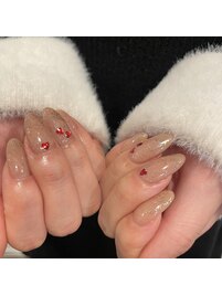 ハートホロ　バレンタインネイル