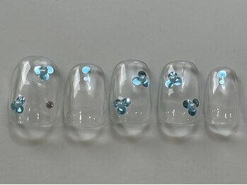 ネイルメゾン 天神店(NAIL MAISON)/水色ホロシンプル花¥4550